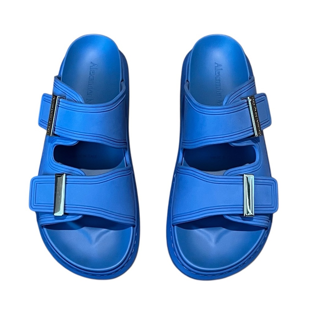 Alexander McQueen Women's Hybrid Slide in Cornflower/Silver